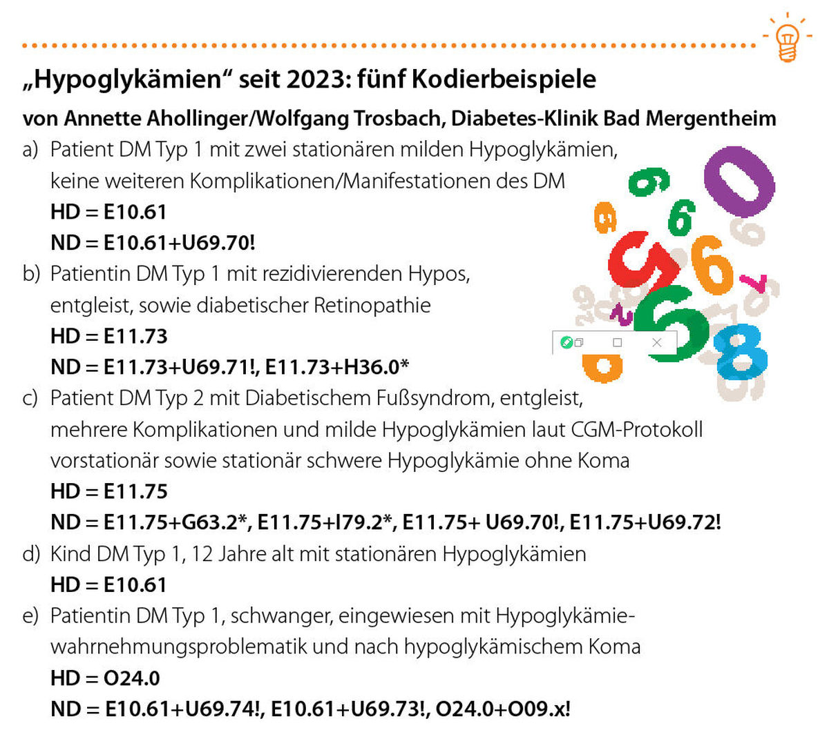Neue Schlüsselnummern in der Diabetologie