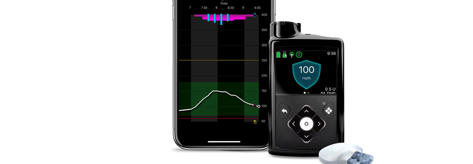 System mit automatischer Basalinsulinanpassung und dem neuen Autokorrektur-Algorithmus: Mit Smartphone-Konnektivität und personalisierten Glukosezielwerten.