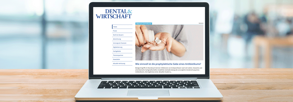 Unter www.dental-wirtschaft.de finden sie ab sofort tagesaktuelle und nutzwertige Beiträge zu allen praxisrelevanten Themen.