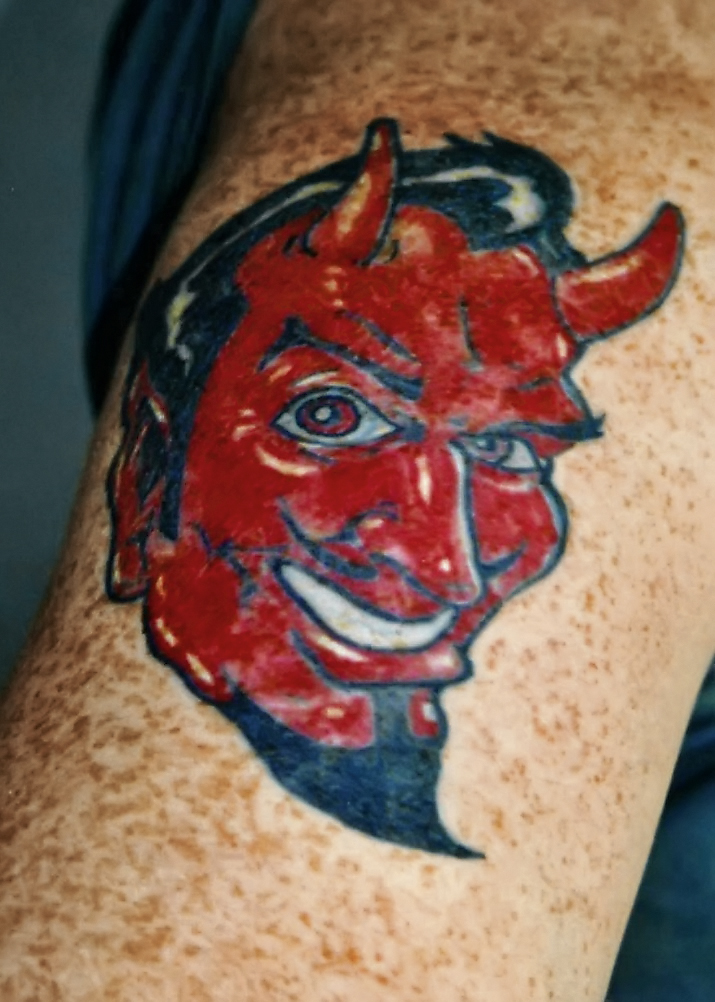 Teufelskopf-Tattoo