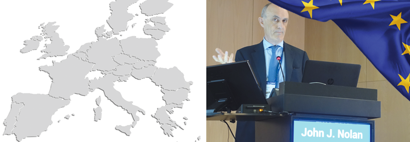 Die Versorgung in Europa verbessern – das Ziel des EUDF. Gründungsmitglied Prof. Nolan bei seiner Rede in Barcelona.