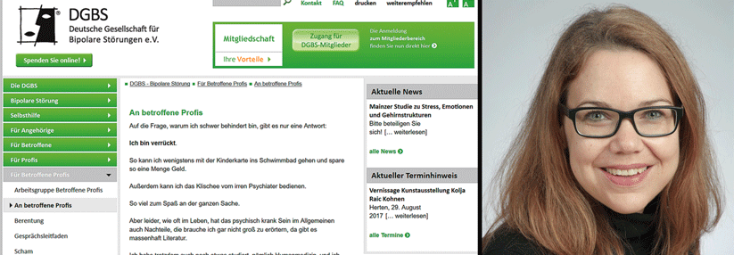 Die DGBS bietet psychisch kranken Profis Hilfestellung. Rechts: Dr. Astrid Freisen, Ärztin für Psychiatrie.
