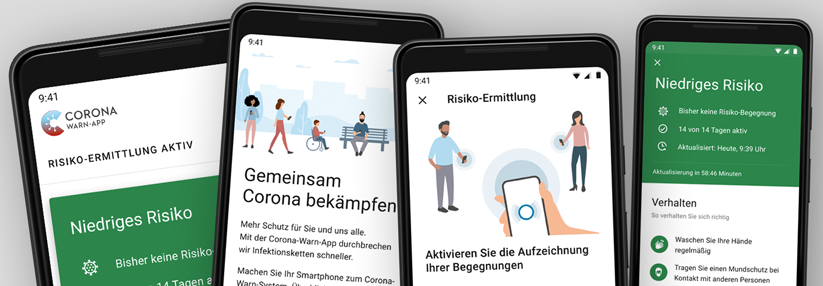 So wird die Benutzeroberfläche der „Corona-Warn-App“ aussehen.