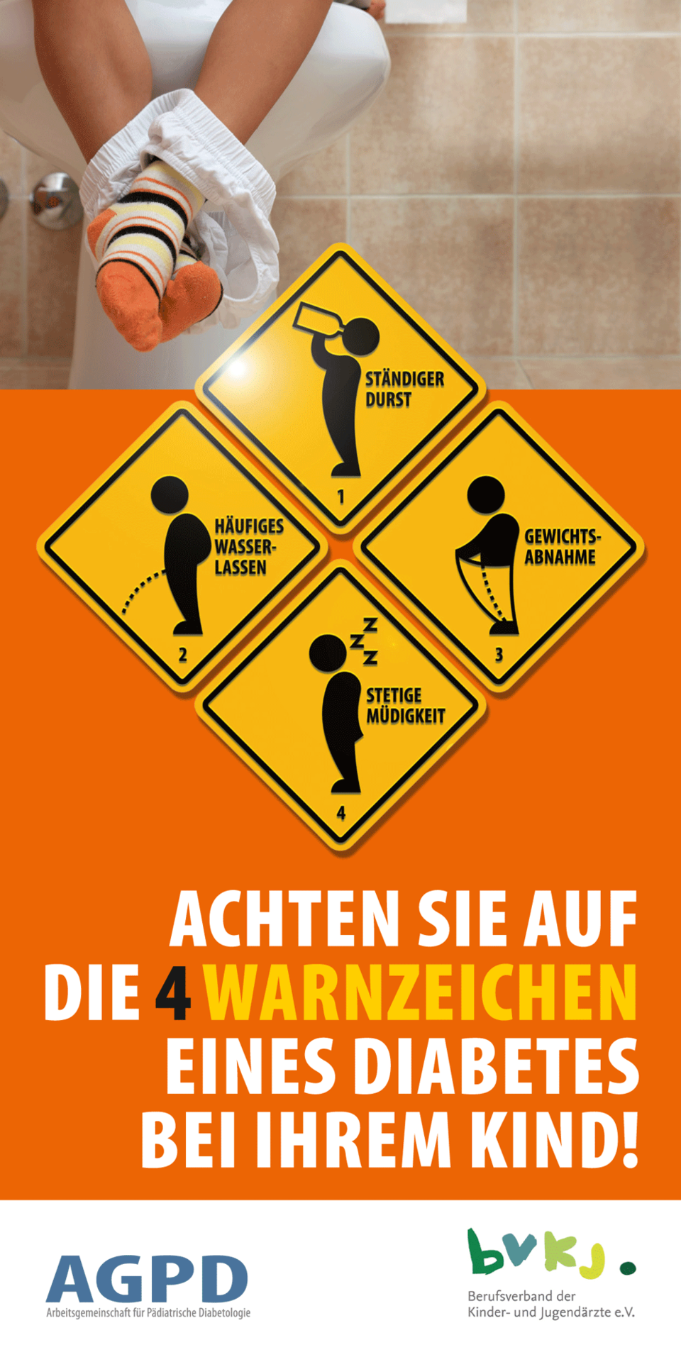 Flyer mit den wichtigsten Informationen zum Diabetes für Eltern.