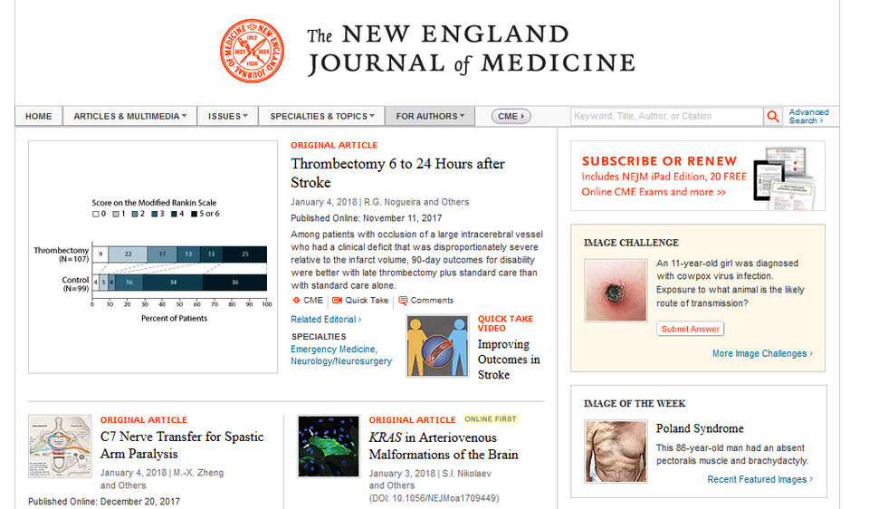 ... und des New England Journal of Medicine.