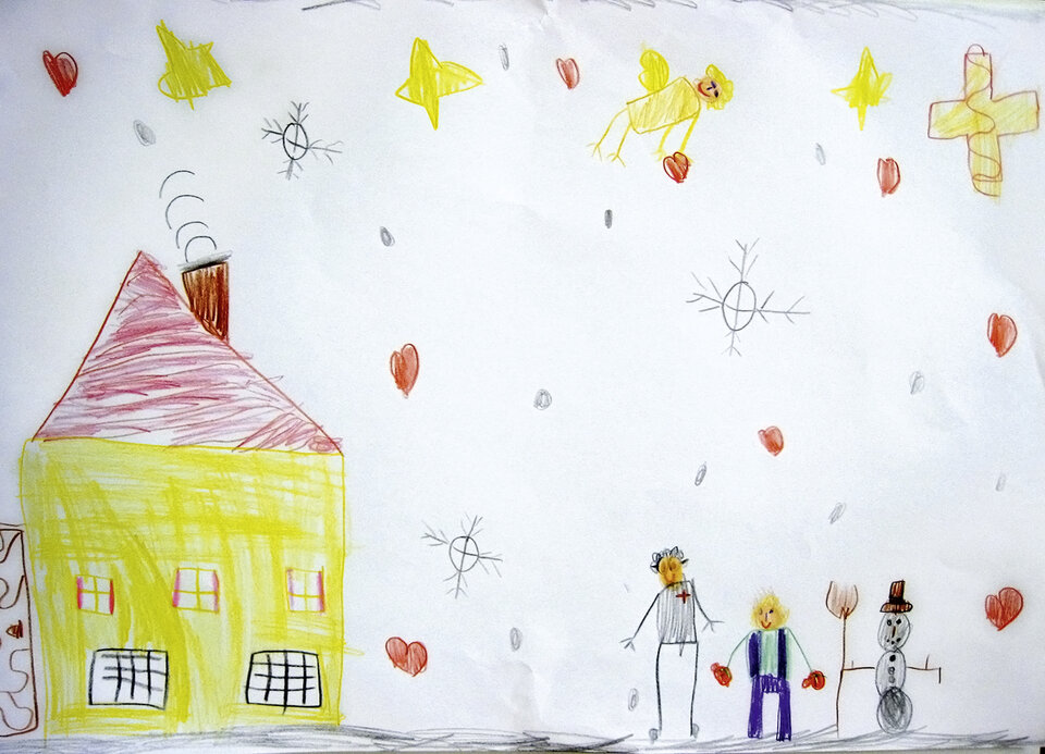 Kinderzeichnung zur Pensionierung von Frau Dr. Fink