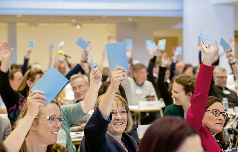 Abb. 2: Der Vorstand des DHÄV stellt sich der Diskussion mit den Delegierten der Landesverbände.