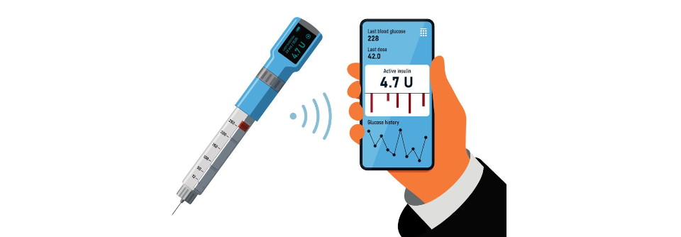 Ein Smart-Pen sendet Daten wie Dosis und Uhrzeit der Injektion ans Handy. So erleichtert die schlaue Spritze die Dokumentation.