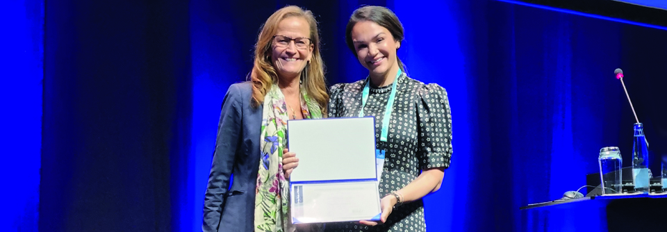 Laudatorin Prof. Tina Vilsbøll, Dänemark, überreichte die Rising-Star-Urkunde an 
Dr. Theresia Sarabhai (Universitätsklinikum Düsseldorf).